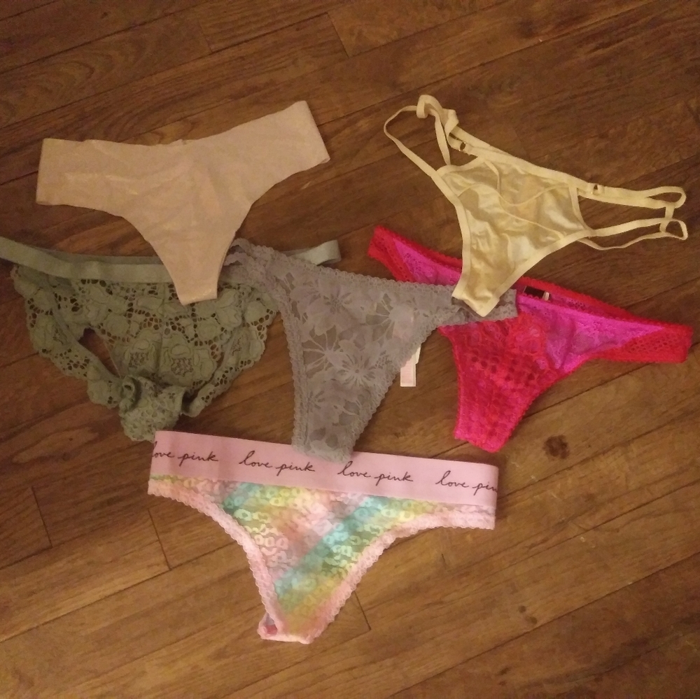 PINK thong panties set of 6